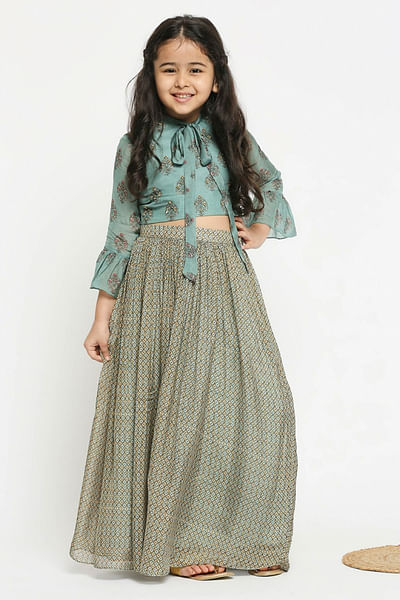 Printed skirt and crop top