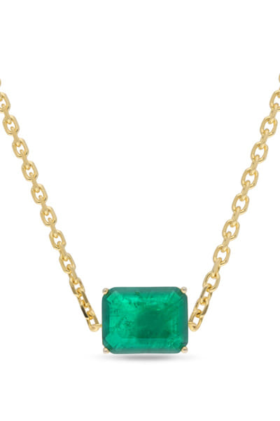 Miss jo Dark green stone embellished pendant necklace MISSAUG26D251580