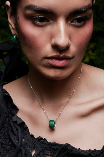 Miss Jo Green and silver embellished pendant chain MISSAPR26D242728
