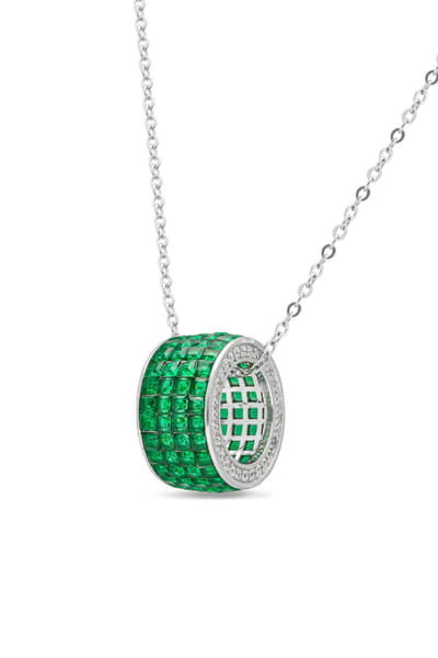 Miss Jo Green and silver embellished pendant chain MISSAPR26D242728
