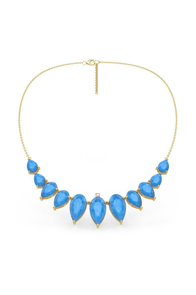 Miss Jo Light blue stone embellished necklace MISSJUN26D147067