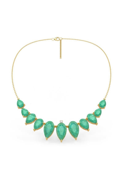 Miss Jo Light green stone embellished necklace MISSJUN26D147065
