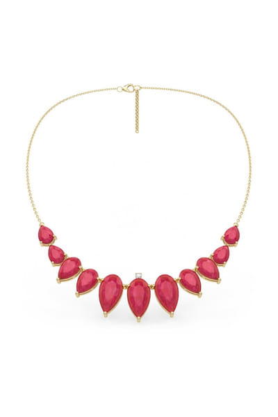 Miss Jo Pink stone embellished necklace MISSJUN26D147069
