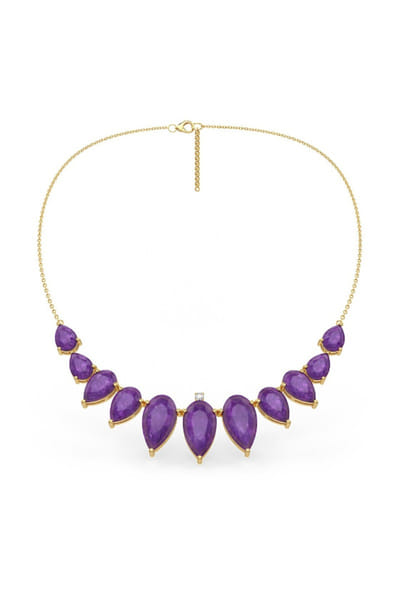 Miss Jo Purple stone embellished necklace MISSJUN26D147066