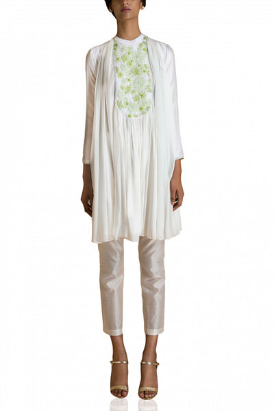 Ivory embroidered tunic