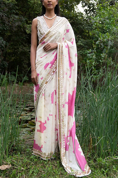 Printed chanderi sari
