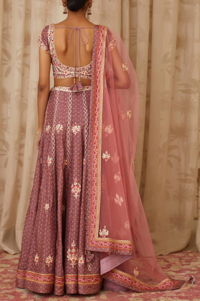 Shyam Narayan Prasad Purple and neutral embroidered lehenga set SNP213017