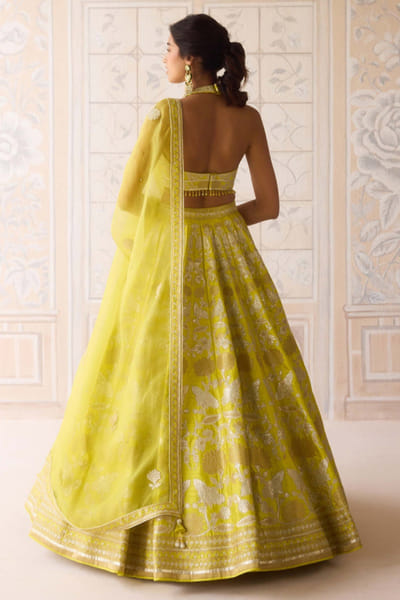Shyam Narayan Prasad Spring green floral applique lehenga set SHYMAY25D127267