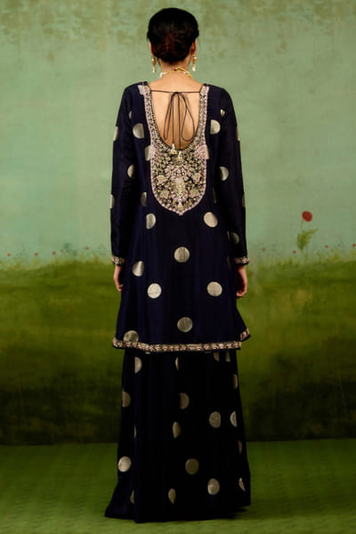 Shyam Narayan Prasad Navy blue zardozi embroidered sharara set SHYOCT25D135158