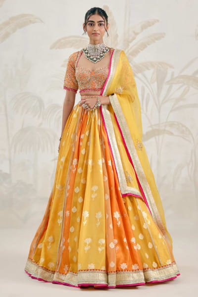 Shyam Narayan Prasad Multicoloured zardozi embroidered lehenga set SHYAPR26D142370