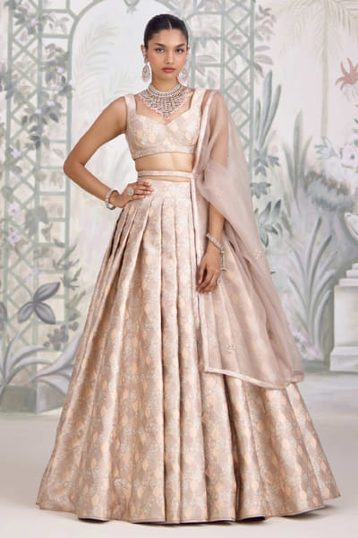 Shyam Narayan Prasad Moonlight grey zardozi embroidered lehenga set SHYAPR26D142383