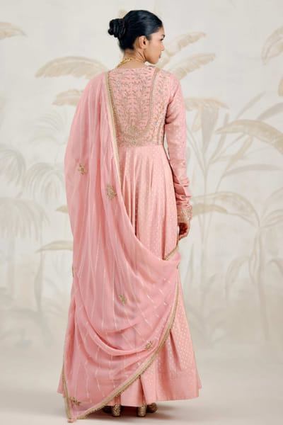 Shyam Narayan Prasad Old rose pink zardozi embroidered anarkali set SHYAPR26D142386