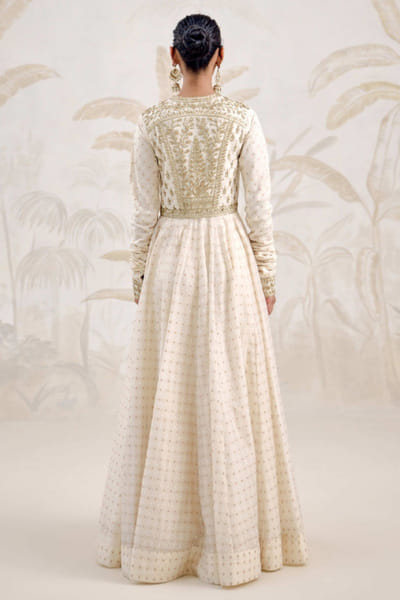 Shyam Narayan Prasad Ivory zardozi embroidered anarkali set SHYAPR26D142387