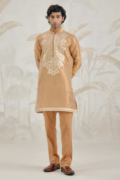 Gold gota embroidered kurta set