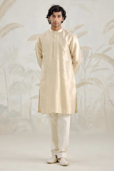 Ivory brocade kurta set