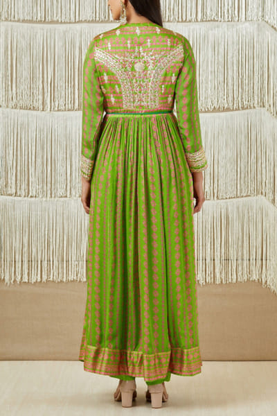 Shyam Narayan Prasad Green printed anarkali set SNPNP1912