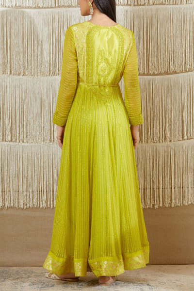 Shyam Narayan Prasad Green embroidered anarkali set SNPNP1924