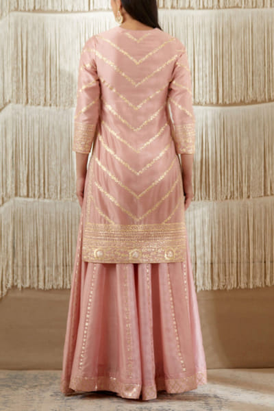 Shyam Narayan Prasad Powder pink embroidered sharara set SNPNP1945