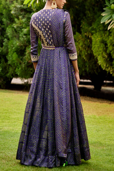 Shyam Narayan Prasad Purple embroidered anarkali set SNPSEP2218