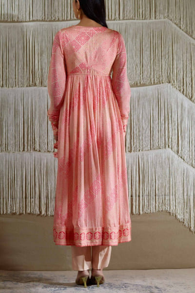 Shyam Narayan Prasad Coral printed angrakha set SNPSNP1923