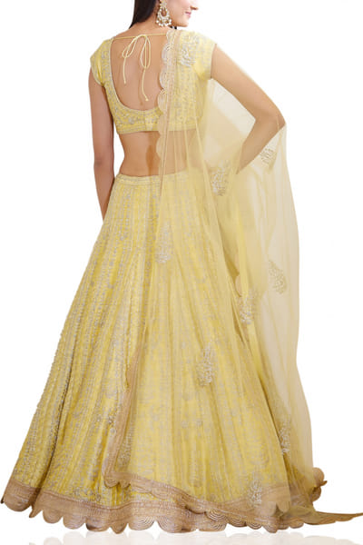 Shyam Narayan Prasad Light yellow embroidered lehenga set SNPSS201322