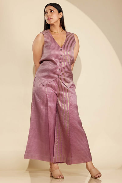 Lavender stripe woven co-ord set
