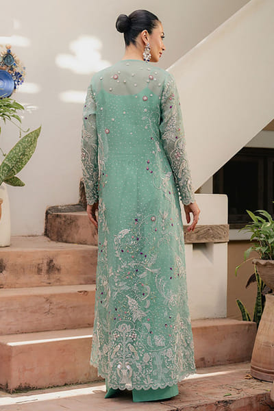 Aneeka Ruknuddin Mint applique jacket set ANEEAUG26D152558
