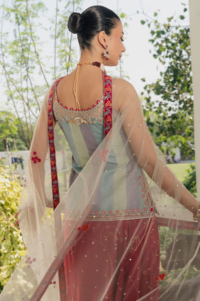 Aneeka Ruknuddin Pink printed lehenga set ANEEAUG26D152562