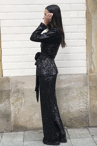 Khushboo & Pankaj Black sequin embellished blazer set KHUSAPR26D143300