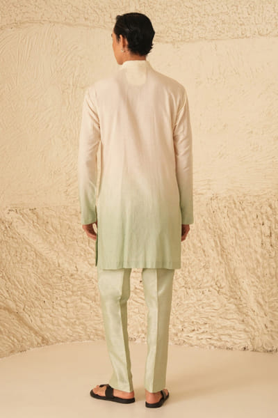 Shreyansh Designs White and mint pearl embroidered kurta set SHREAUG26D152365