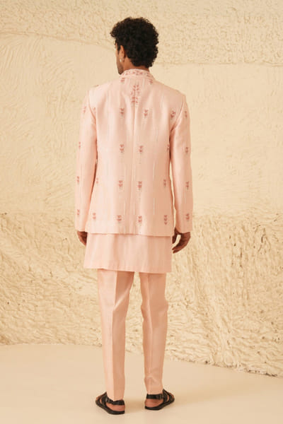 Shreyansh Designs Pink resham embroidered jacket set SHREAUG26D152372
