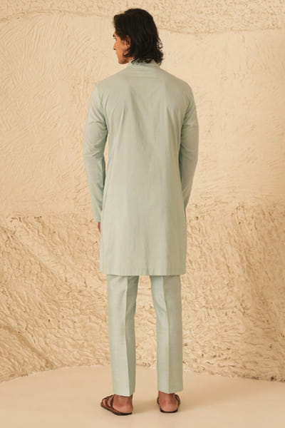 Shreyansh Designs Blue pearl embroidered kurta set SHREAUG26D152373