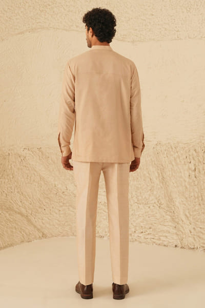Shreyansh Designs Rose gold cotton silk kurta set SHREAUG26D152376