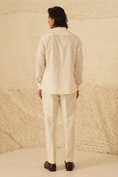 Shreyansh Designs Ivory cotton silk kurta set SHREAUG26D152378