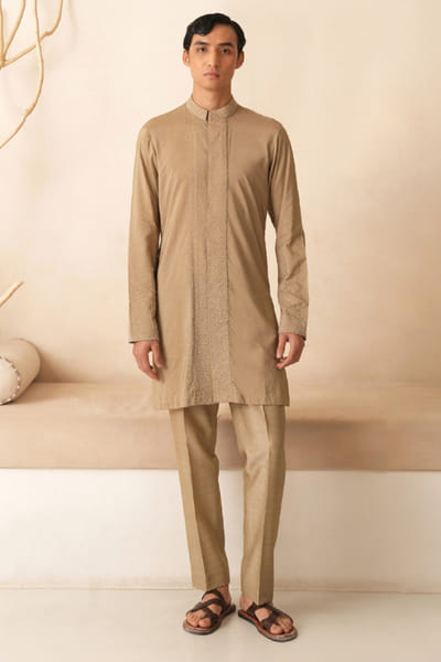 Shreyansh Designs Gold bead embroidered kurta set SHREAUG26D152381