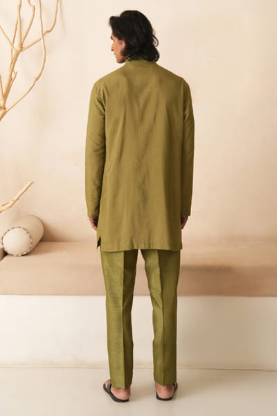Shreyansh Designs Green bead embroidered kurta set SHREAUG26D152383