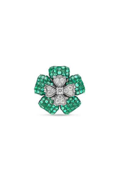 Miss Jo Green and silver embellished ring MISSAPR26D242746