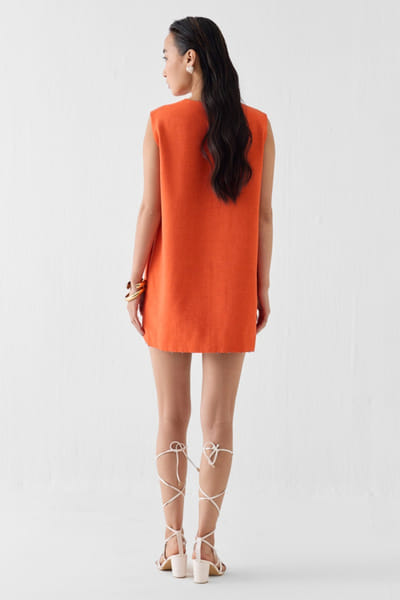 Studio Rigu Orange sequin hand embroidered dress STUDMAY26D144776