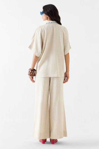 Studio Rigu Cream hand embroidered paisley co-ord set STUDMAY26D144777