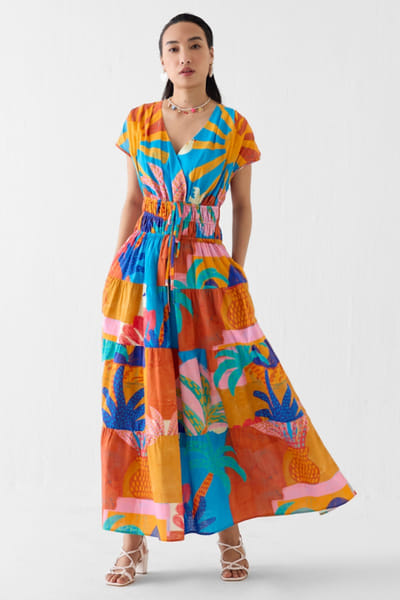 Studio Rigu Multicoloured handpainted print maxi dress STUDMAY26D144785