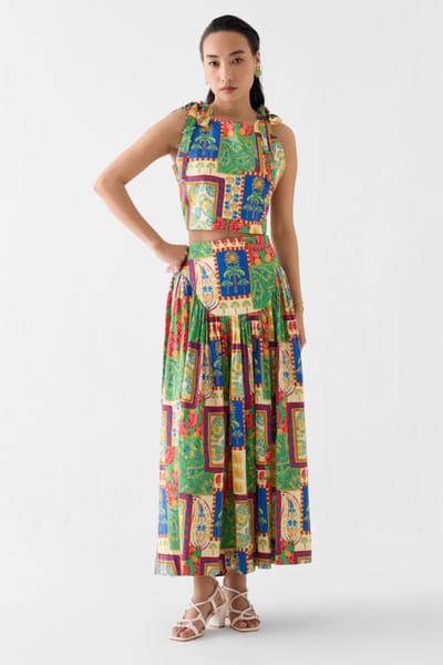 Studio Rigu Multicolour paisley patchwork print skirt set STUDMAY26D144791