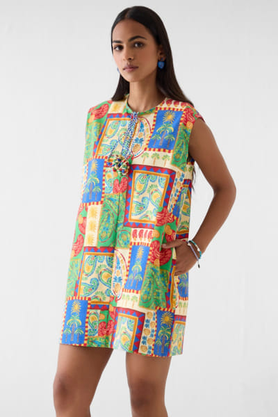 Studio Rigu Multicoloured paisley patchwork print dress STUDMAY26D144792