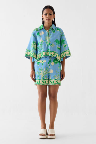 Studio Rigu Blue printed co-ord set STUDMAY26D144812