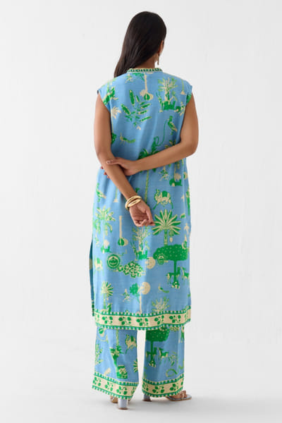 Studio Rigu Blue printed kurta and pant set STUDMAY26D144813