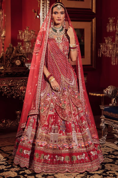 zardozi embroidered lehenga set