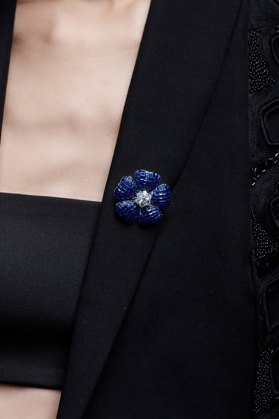 Miss Jo Sapphire and silver floral brooch MISSMAY26D345215