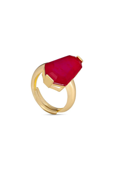 Miss Jo Cerise pink stone embellished ring MISSJUN26D147090