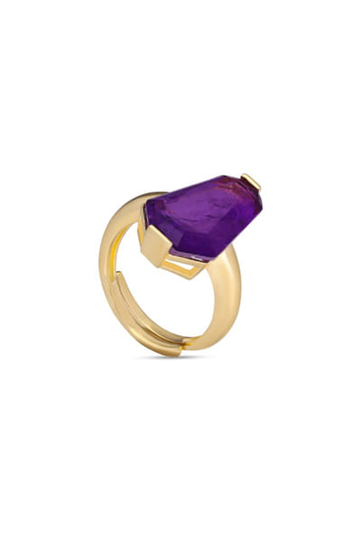 Miss Jo Dark purple stone embellished ring MISSJUN26D147089