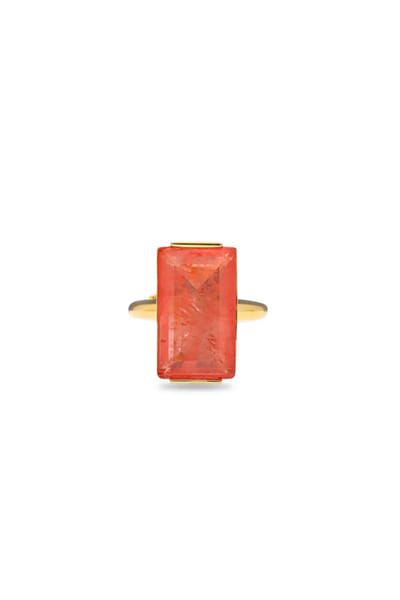 Miss Jo Orange geometric stone embellished ring MISSJUN26D147082