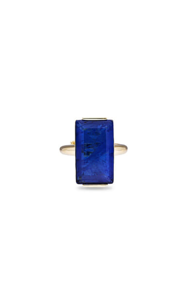 Miss Jo Dark blue geometric stone embellished ring MISSJUN26D147086